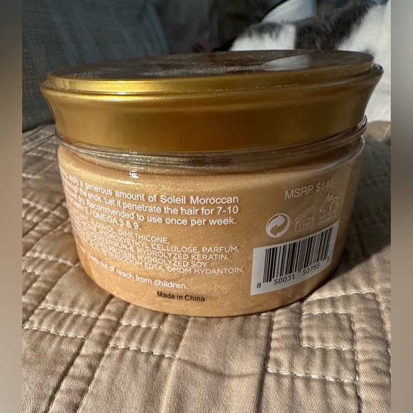 Soleil Moroccan Hair Mask Organic & Paraben-Free 300 ml Gold MRSP $140 Sealed - Picture 4 of 7